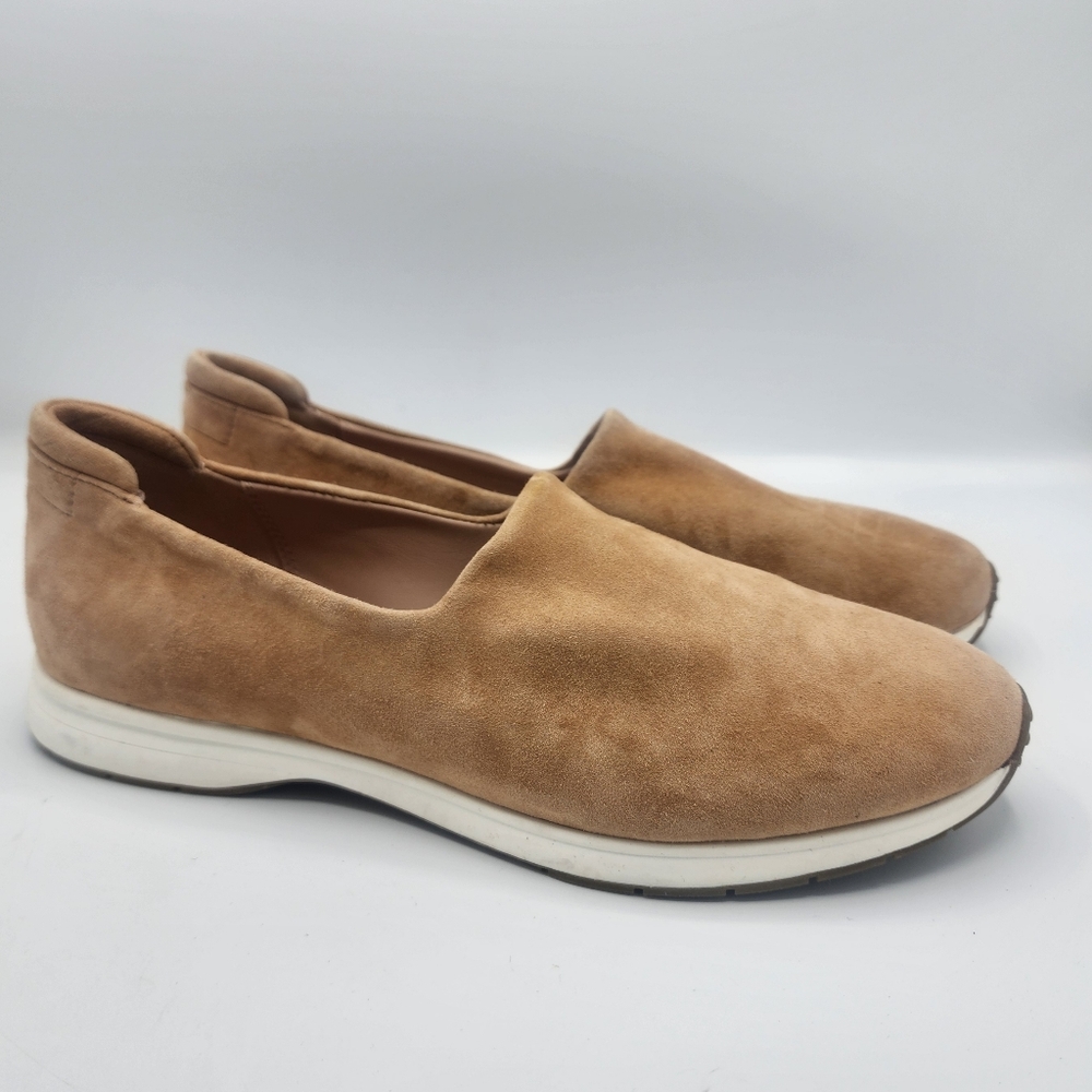 Tan Suede Waterproof Slip-On Sneakers